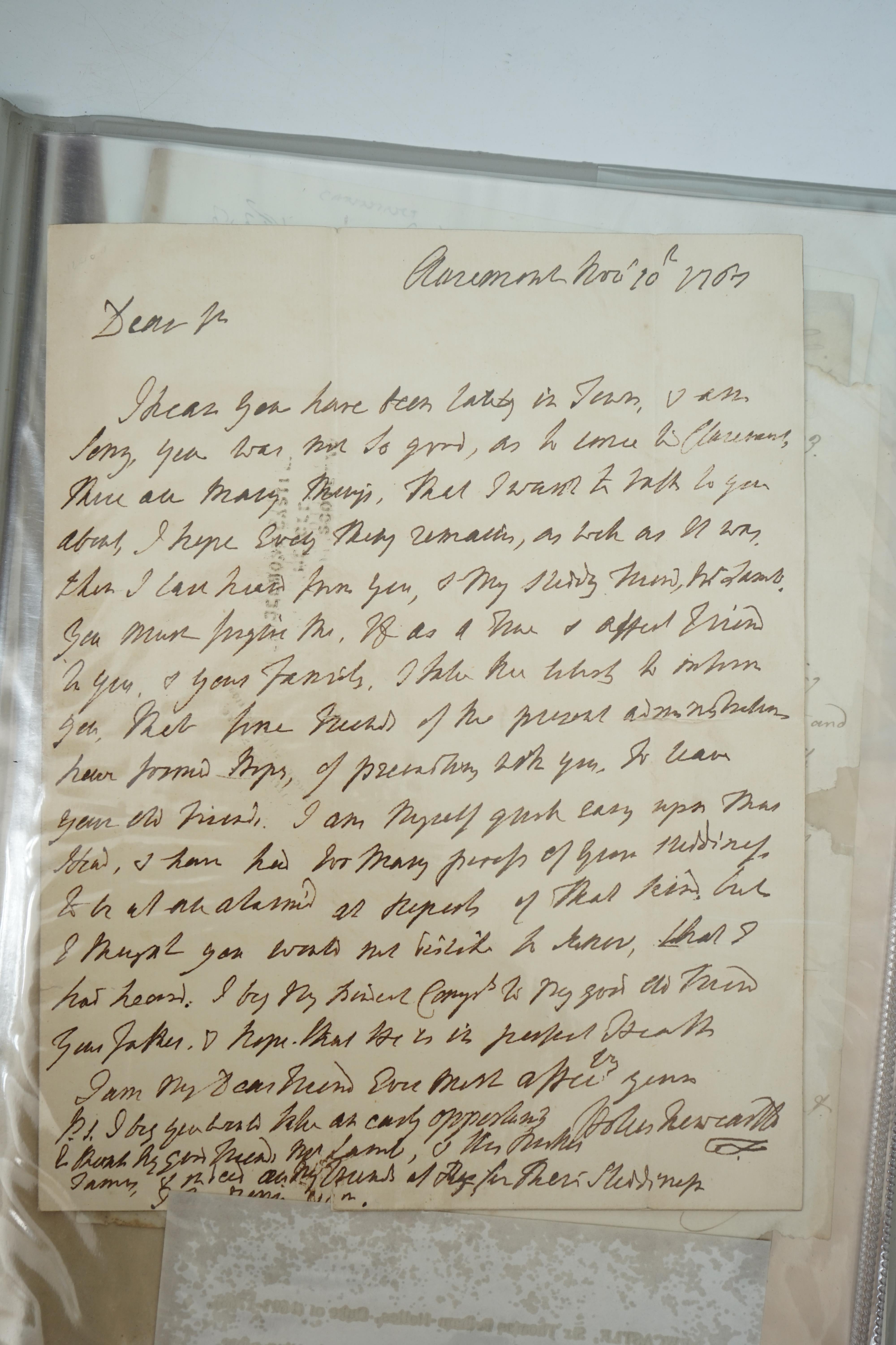A collection of 14 autograph letters from British Prime Ministers, 1767-1912, with a signed photograph of David Lloyd George and a card from H G Wells, 1911